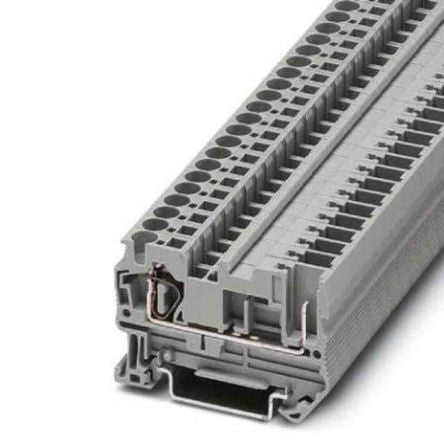 Phoenix Contact 3042719 ST4 Series Feed Through Terminal Block Grey, 0.08mm², 6 mm², 1-Level, Spring Cage