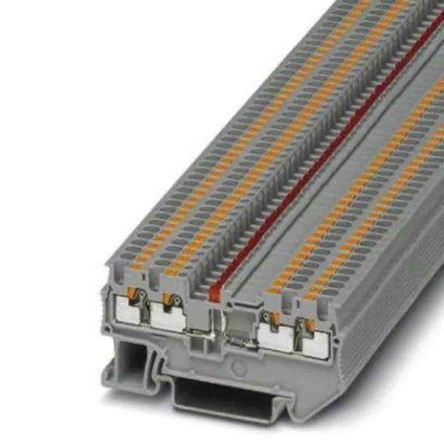 Phoenix Contact 3210280 PT Series Feed Through Terminal Block Grey, 4mm², 1-Level, Push-in