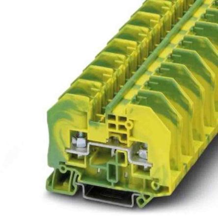 Phoenix Contact 2-Way Non-Fuse DIN Rail Terminal, 0.1mm², 6 mm², 10AWG, 26 AWG Wire, Nut/Bolt, Polyamide Housing,
