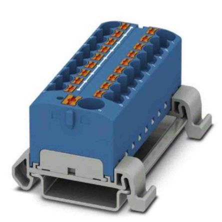 Phoenix Contact Distribution Block, 19 Way, 800V, 32A, Blue