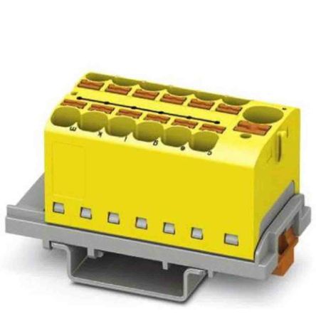 Phoenix Contact Distribution Block, 13 Way, 800V, 32A, Yellow