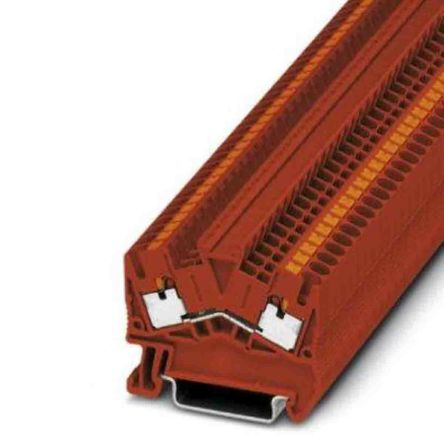 Phoenix Contact 1037083 PTS Series Feed Through Terminal Block Red, 0.14mm², 4 mm², 1-Level, Push-in, IECEx, ATEX