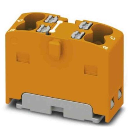 Phoenix Contact Distribution Block, 4 Way, 450V, 17.5A, Orange