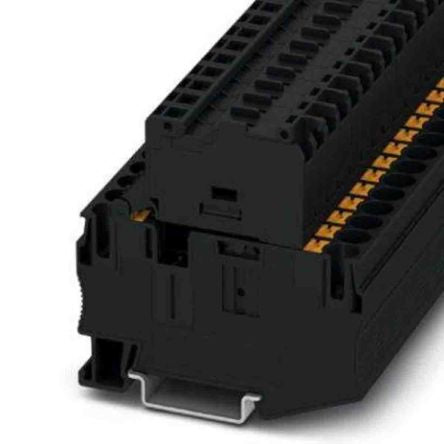 Phoenix Contact 3211870 PT Series Fuse Modular Terminal Block Black, 0.5mm², 10 mm², 1-Level Fused, Push-in