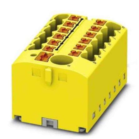 Phoenix Contact Distribution Block, 13 Way, 450V, 24A, Yellow