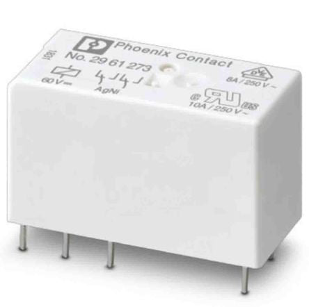 Phoenix Contact PCB Power Relay, 60V dc Coil, 10A Switching Current, DPDT