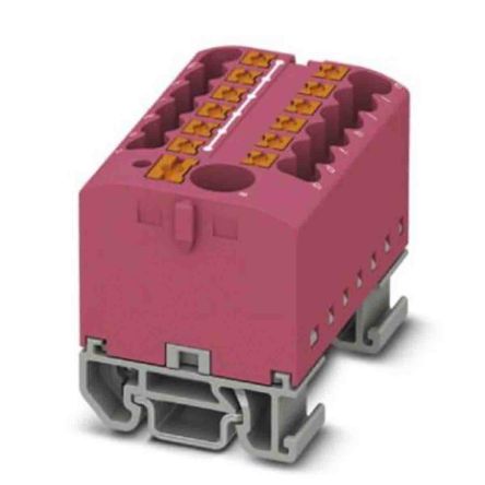 Phoenix Contact Distribution Block, 13 Way, 690V, 24A, Pink