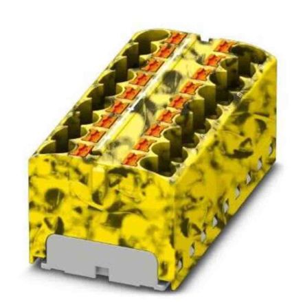 Phoenix Contact Distribution Block, 18 Way, 450V, 32A, Black, Yellow