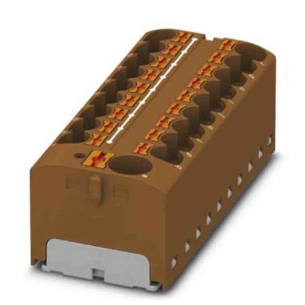 Phoenix Contact Distribution Block, 19 Way, 450V, 32A, Brown