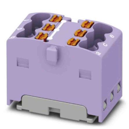 Phoenix Contact Distribution Block, 6 Way, 450V, 17.5A, Violet