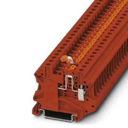 Phoenix Contact 3057254 UT Series Knife Disconnect Terminal Block Red, 0.14mm², 6 mm², 1-Level, Screw