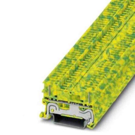 Phoenix Contact 2-Way DIN Rail Earth Terminal Block, 1.5mm², 14AWG, 26 AWG Wire, Push-in, Polyamide Housing