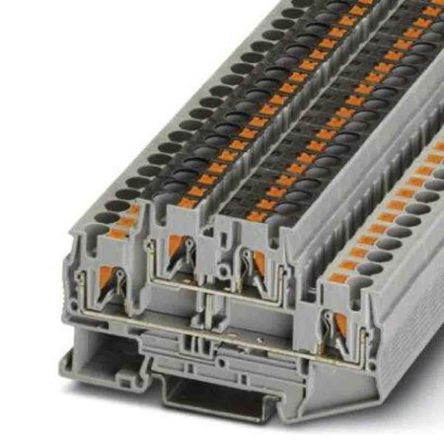 Phoenix Contact 3211827 PTTB Series Double Level Terminal Block Blue, 0.2mm², 6 mm², 2-Level, Push-in, IECEx, ATEX