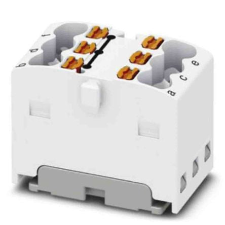 Phoenix Contact Distribution Block, 6 Way, 450V, 17.5A, White
