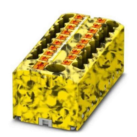 Phoenix Contact Distribution Block, 19 Way, 450V, 24A, Black, Yellow