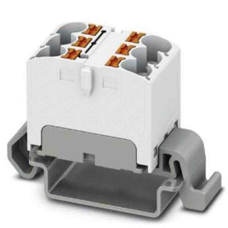 Phoenix Contact Distribution Block, 6 Way, 800V, 32A, White