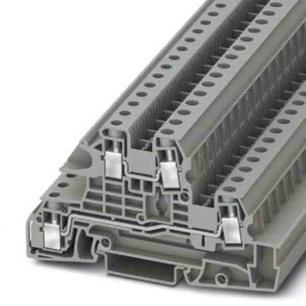 Phoenix Contact 3076042 UTI Series DIN Rail Terminal Block Grey, 0.2mm², 10 mm², 3-Level, Screw