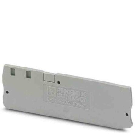 Phoenix Contact D-PT 4-QUATTRO/2P Series End Cover for Use with DIN Rail Terminal Blocks