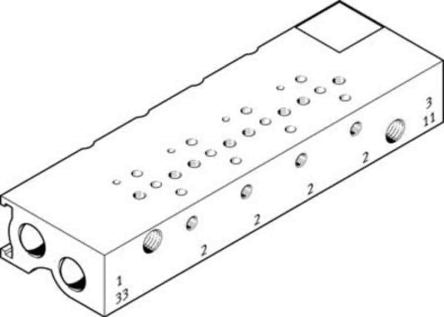 Festo MH series 4 station Metric Manifold Assembly for use with Mounting Printed Circuit Boards Of Manifold Block Valves