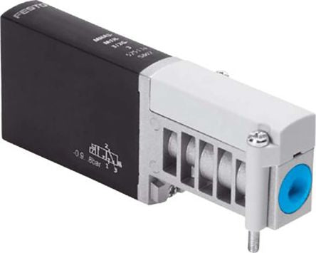 Festo Pneumatic Solenoid/Pilot-Operated Control Valve - 3/2 Closed Monostable Electric Metric MHA3-M1H-3/2G-3 Series