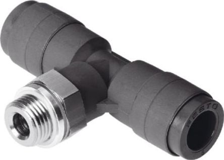 Festo 1/4 in G, 186339 8 mm, Pneumatic Fitting Nickel Plated Brass, Reinforced Polybutylene Terephthalate