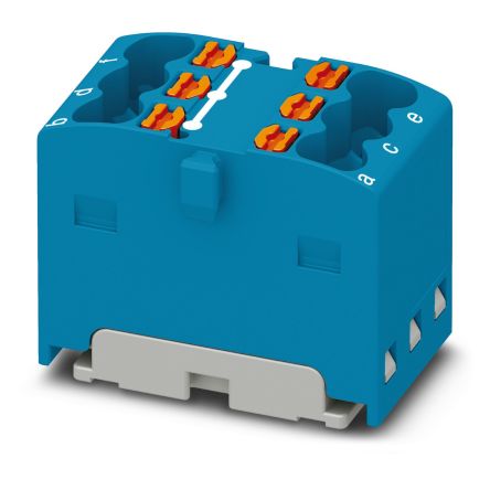 Phoenix Contact Distribution Block, 6 Way, 450V, 17.5A, Blue