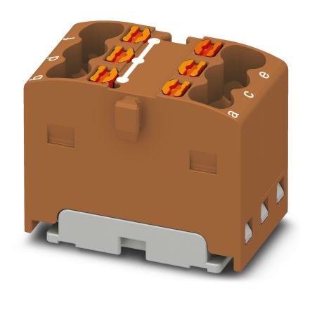 Phoenix Contact Distribution Block, 6 Way, 450V, 17.5A, Brown