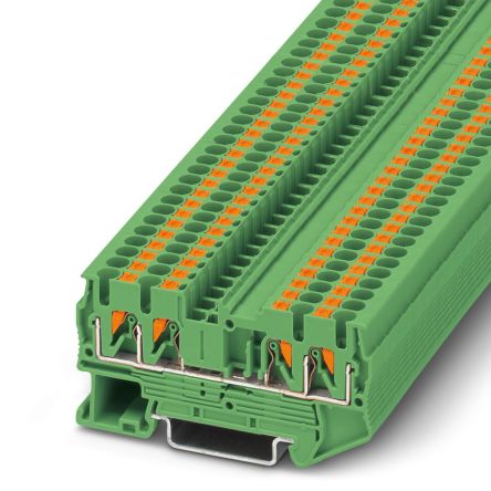 Phoenix Contact 3209582 PT 2 Series Feed Through Terminal Block Green, 4mm², 1-Level, Push-in, IECEx/ATEX
