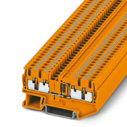 Phoenix Contact PT Series Feed Through Terminal Block, 4-Way, 12AWG, 26 AWG Wire, 500mA Push-in