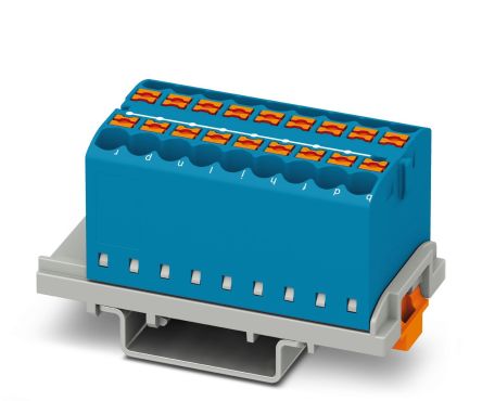Phoenix Contact Distribution Block, 18 Way, 690V, 24A, Blue