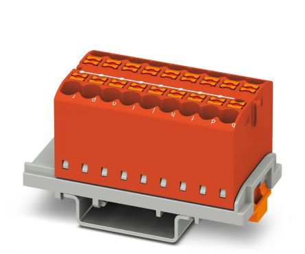 Phoenix Contact Distribution Block, 18 Way, 690V, 24A, Red