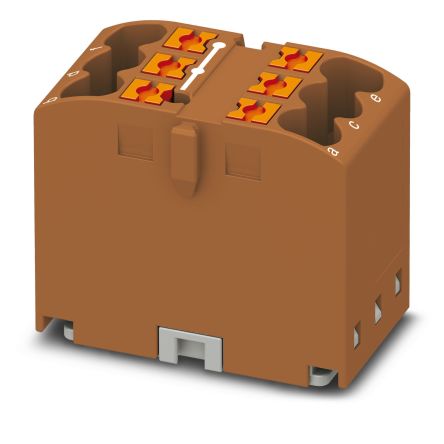 Phoenix Contact Distribution Block, 6 Way, 450V, 24A, Brown