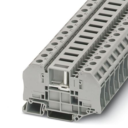 Phoenix Contact 3000565 RT 4-T-P/P Series Test Disconnect Terminal Block Grey, 0.1mm², 6 mm², 1-Level, Bolt