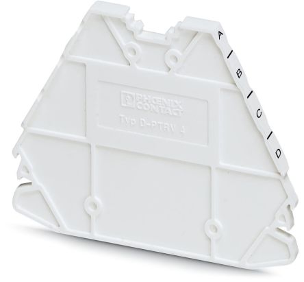 Phoenix Contact D-PTRV 4 WH Series End Cover for Use with DIN Rail Terminal Blocks