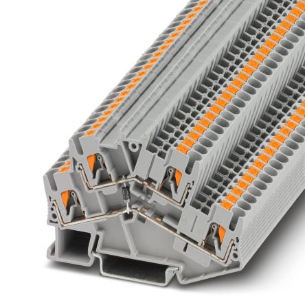 Phoenix Contact 1026165 PTTBS 2.5-DIO/O-U CUS Series Component Terminal Block Grey, 0.14mm², 4 mm², 2-Level, Push-in