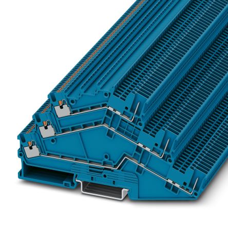 Phoenix Contact 1027882 PTS 1.5/S-3L/3P BU Series Multi Level Terminal Block Blue, 0.14mm², 1.5 mm², 3-Level, Push-in