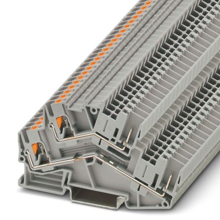 Phoenix Contact 3211260 PTTBS 2.5/2P Series Double Level Terminal Block Grey, 0.14mm², 4 mm², 2-Level, Push-in