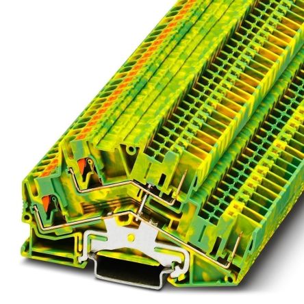 Phoenix Contact 3211263 PTTBS 2.5/2P Series Double Level Terminal Block Green, Yellow, 0.14mm², 4 mm², 2-Level, Push-in