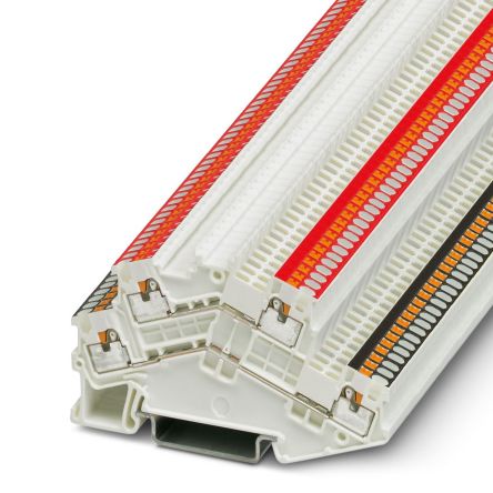 Phoenix Contact 3214662 PTTBS 1.5/S WH/U-BK/O-RD Series Double Level Terminal Block White, 0.14mm², 1.5 mm², 2-Level,