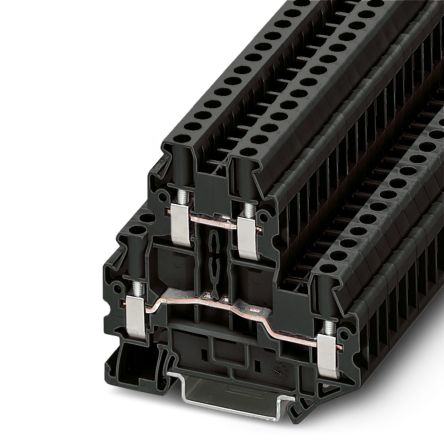 Phoenix Contact 3072637 UTTB 4 Series Double Level Terminal Block Black, 0.14mm², 6 mm², 2-Level, Screw, IECEx/ATEX