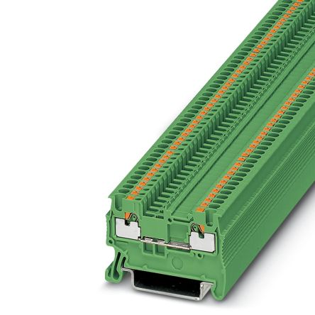 Phoenix Contact 3208129 PT 1 Series Feed Through Terminal Block Green, 0.14mm², 1.5 mm², 1-Level, Push-in, IECEx/ATEX