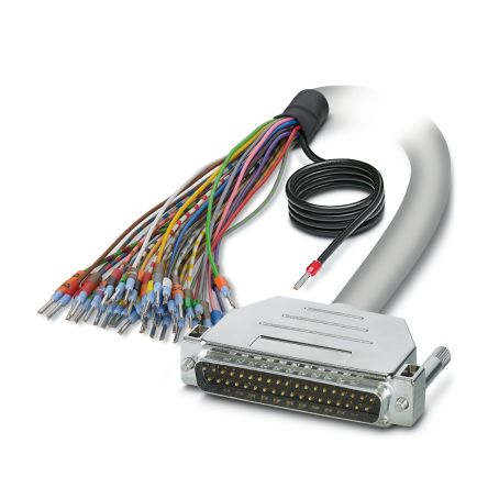 Phoenix Contact Male D-Sub 37-Pin Unterminated Cable, 4 m Semi-Rigid Polyvinyl Chloride, 25/S, CABLE-D-37SUB/M/OE/0