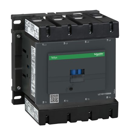 Schneider Electric TeSyS D Contactor, 220V ac Coil, 4-Pole, 200 A, 24 W, 4 NO, 1kV