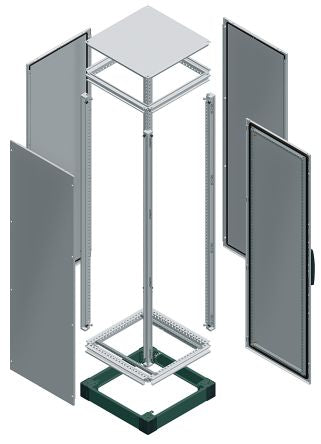 Schneider Electric NSYS Series RAL 7035 Steel Enclosure Frame, 1800 mm H, 1m W, 1800 mm L For Use With Rear Panel