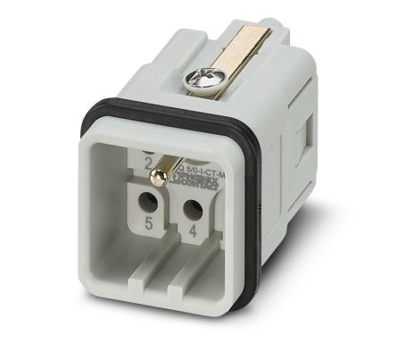 Phoenix Contact HC-Q05 Series Heavy Duty Power Connector Insert, 5-Contact, 2 Row, 1406538
