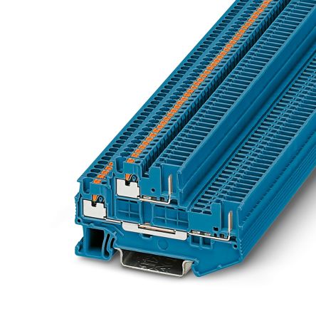 Phoenix Contact 3212442 PTTB 1.5/S/2P BU Series Double Level Terminal Block Blue, 0.14mm², 1.5 mm², 2-Level, Push-in