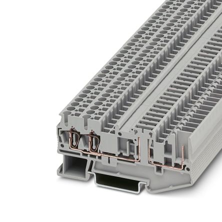 Phoenix Contact 3040847 ST 2.5-TWIN-TG/1P Series Disconnect Terminal Block Grey, 0.08mm², 4 mm², 1-Level, Spring Cage