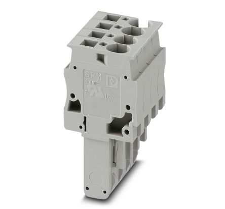 Phoenix Contact SP Series Terminal Plug, 4-Way, 28AWG Wire, 32A Spring Cage