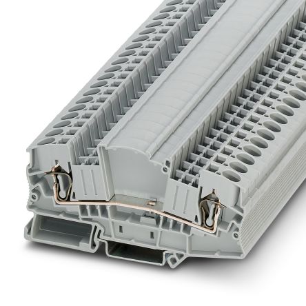 Phoenix Contact 3035713 STMED 6 Series Feed Through Terminal Block Grey, 10mm², 1-Level, Spring Cage