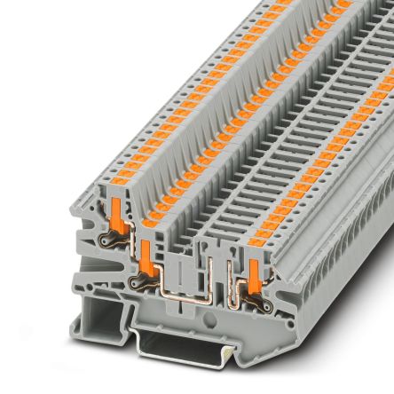 Phoenix Contact 1079069 PTV Series Disconnect Terminal Block Grey, 0.14mm², 4 mm², 1-Level, Push-in